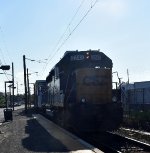 Conrail Shared Assets freight about to pass Jersey Avenue Station